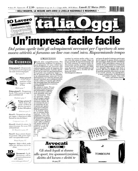 Italia oggi : quotidiano di economia finanza e politica